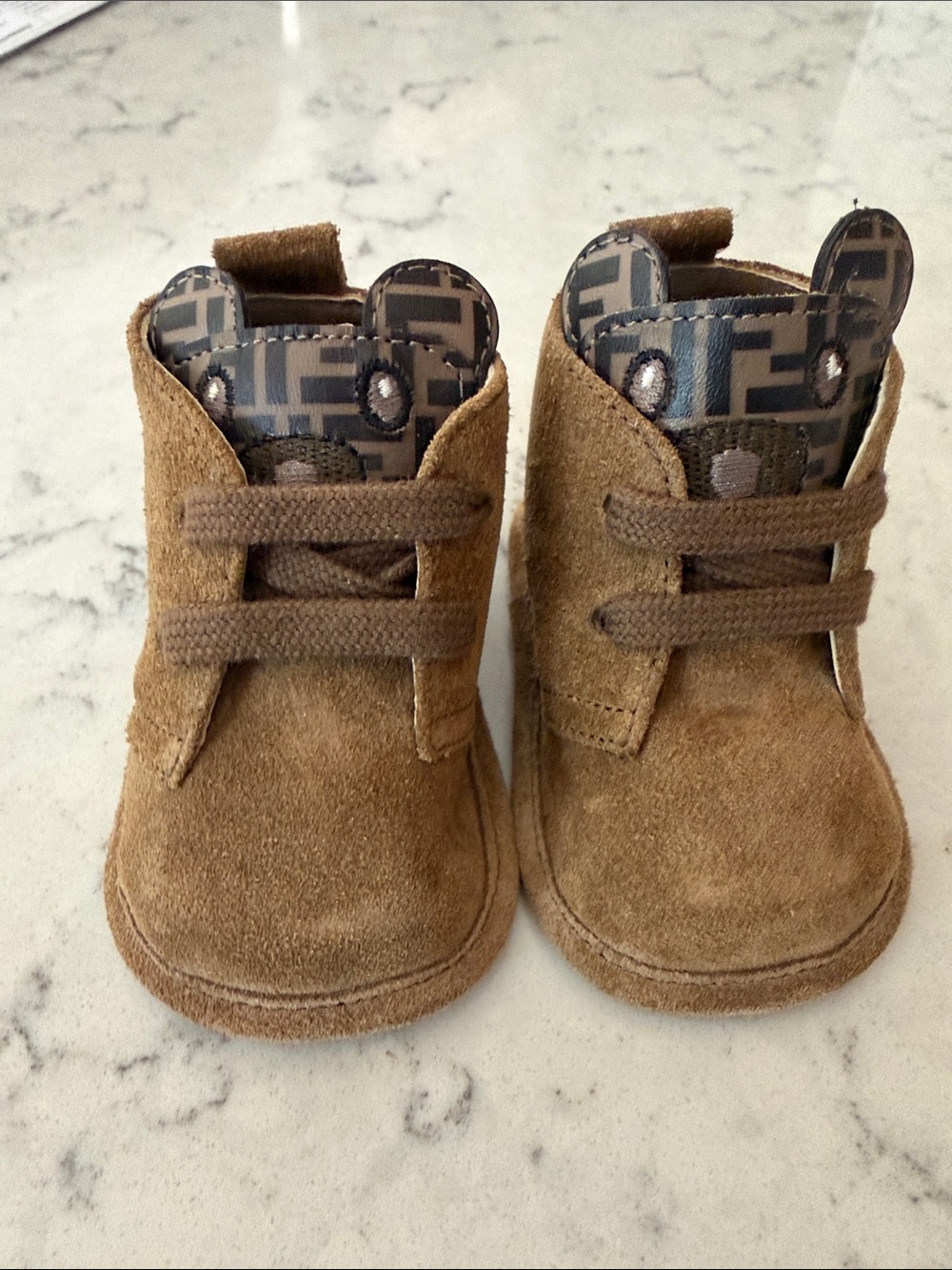 Baby Fendi Suede Crib Shoes